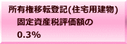 所有権移転登記(住宅用建物) 　固定資産税評価額の 　0.3%