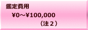 鑑定費用 　�～100,000 　　　　　 （注２）