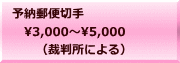 予納郵便切手 　3,000～5,000 　　（裁判所による）