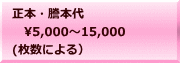 正本・謄本代 　5,000～15,000 (枚数による）